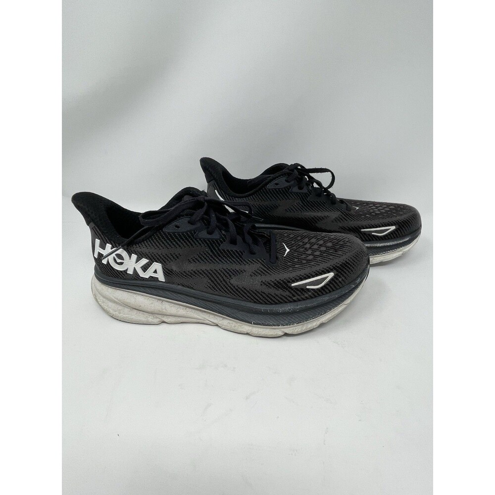 Hoka One One Clifton 9 Men’s Size 9.5 D Black Comfort Running Shoes Sneakers